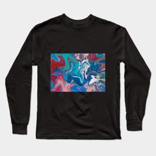 Bloodstone, digital fluid pour with cells Long Sleeve T-Shirt